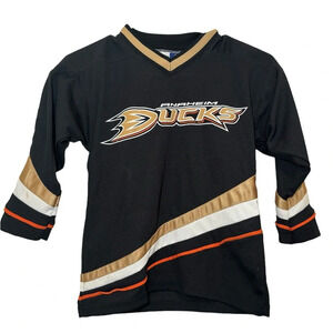 NHL Anaheim Ducks Black and Gold Kids Long Sleeve Shirt